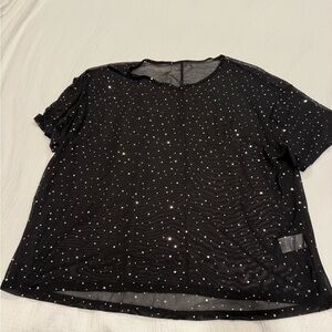 Amazon Essentials Black Sequin Oversized T-Shirt